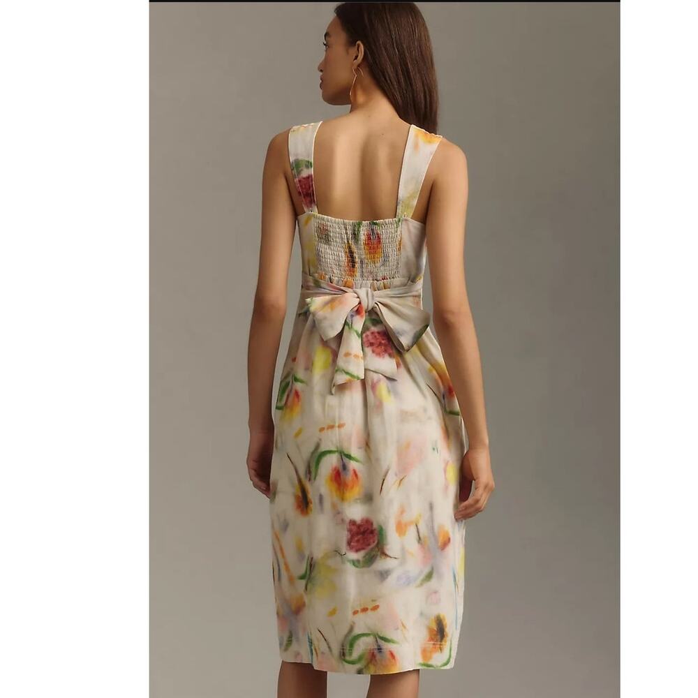 NWT Anthropologie Klaas Jonkman Sleeveless Square-Neck Linen Midi Dress $148  3X - Picture 4 of 5